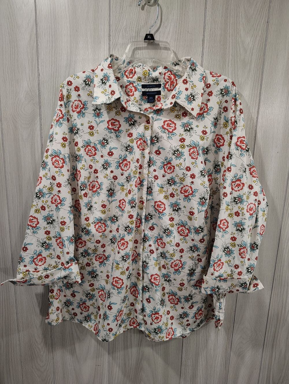 Women's Westbound Wrinkle Free Fairy Cottage Plus Size 20W Button Up Shirt